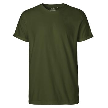 Neutral Pánské tričko s ohrnutými rukávy z organické Fairtrade bavlny - Military | XL