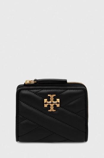 Kožená peněženka Tory Burch černá barva