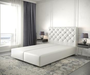 Boxspring postel Dream-Great 160x200 cm koženka bílá