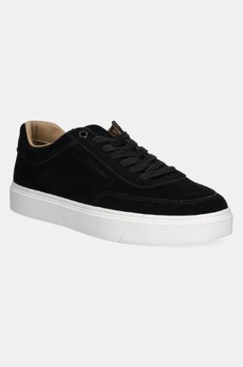 Semišové sneakers boty Calvin Klein LACE UP SUEDE černá barva, HM0HM01792