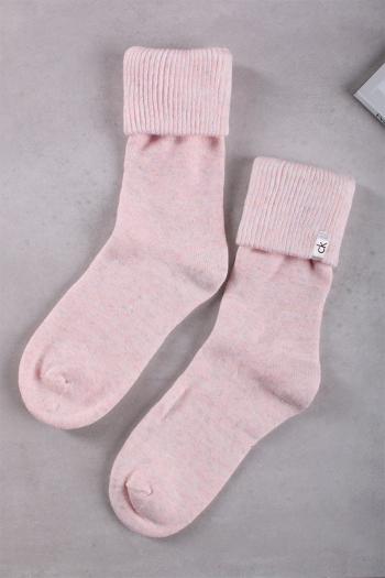 Světle růžové ponožky CK Women Long Sock 1P Home Sock