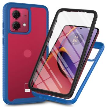 DUAL Obojstranný kryt s fóliou Motorola Moto G84 5G tmavomodrý