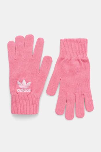 Rukavice adidas Originals dámské, růžová barva, JG6122