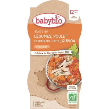 Babybio BIO zelenina s kuřetem a quinoa dětský příkrm 2x200 g