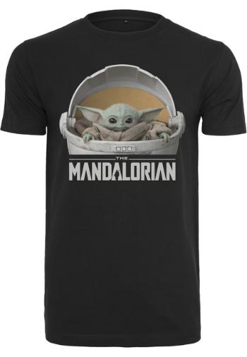 Mr. Tee Baby Yoda Mandalorian Logo Tee black - XS