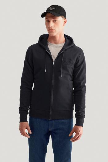 MIKINA GANT REG TONAL SHIELD FULL ZIP HOODIE BLACK