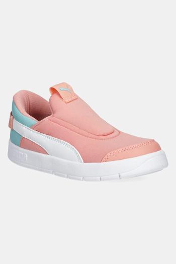 Detské tenisky Puma Courtflex v3 SLIPTECH ružová farba, 399735