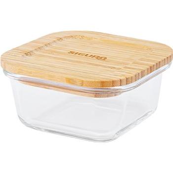 Siguro Dóza na potraviny Glass Seal Bamboo 0,3 l, 6 x 11,5 x 11,5 cm (SGR-FO-G103BB)