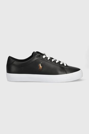 Kožené sneakers boty Polo Ralph Lauren Longwood černá barva