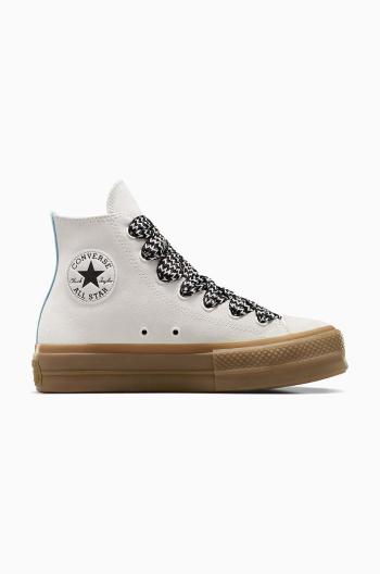 Semišové tenisky Converse Chuck Taylor All Star Lift bílá barva, A10414C