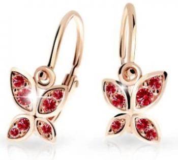 Cutie Jewellery Dětské náušnice z růžového zlata Motýlci C2259-10-X-4 červená