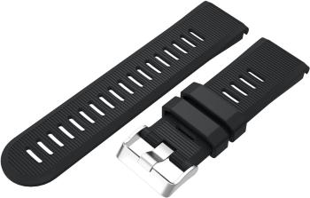 Szíj Eternico Garmin Quick Release 26 Silicone Band Silicone Silver Buckle - fekete