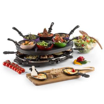 OneConcept Woklette,raclette gril, 1200 W, stolní, pro 6 osob, wok, nepřilnavý