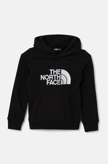 Dětská mikina The North Face DREW PEAK P/O HOODIE černá barva, s kapucí, s aplikací, NF0A89HHJK31