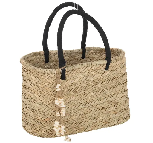 Plážová pletená taška se zdobnými mušlemi Beach Bag Shells L - 41*22*26cm J-Line by Jolipa