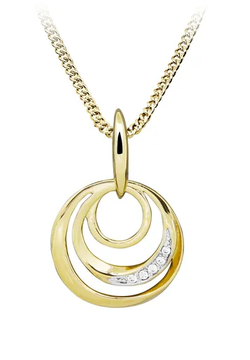 Silver Cat Překrásný pozlacený náhrdelník s kubickými zirkony SC556 (řetízek, přívěsek)