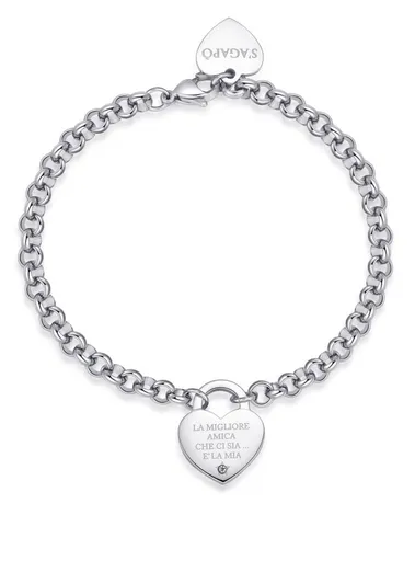 S'Agapõ Krásný ocelový náramek přátelství se srdíčkem Be My Always SBM80