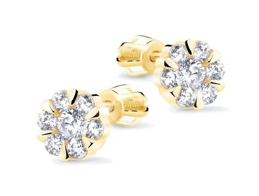 Cutie Jewellery Krásné náušnice ze žlutého zlata se zirkony Z8039-30-10-X-1