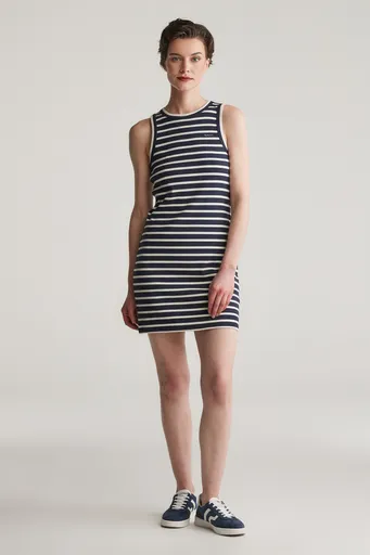 ŠATY GANT STRIPED TANK JERSEY DRESS EVENING BLUE