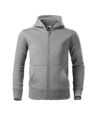 MALFINI Dětská mikina Trendy Zipper - Tmavě šedý melír | 134 cm (8 let)