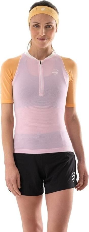 Compressport Trail Racing Postural SS Top Pink/Orange S Běžecké tričko s krátkým rukávem
