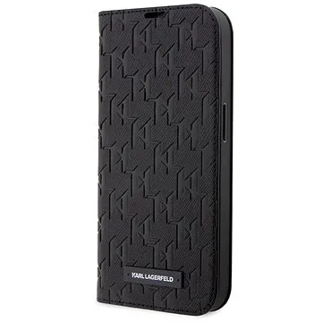 Karl Lagerfeld Saffiano Monogram Book Pouzdro pro iPhone 13 Pro Max Black (KLBKP13XSAKLHPK)