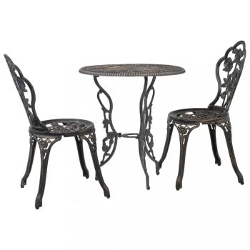 Zahradní bistro set 3 ks litý hliník Dekorhome Bronzová