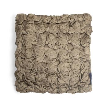 Taupe sametový nařasený polštář Smock- 30*30*10cm SWKKSFST