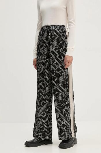 Kalhoty Bruuns Bazaar FloretBBRina pants dámské, černá barva, jednoduché, high waist, BBW4151