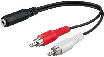Átalakító PremiumCord kábel 3.5mm jack-2xCINCH F/M 20cm