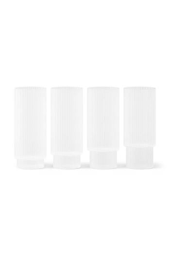 Sada sklenic na nápoje ferm LIVING Ripple Long Drink Glasses 300 ml 4-pack