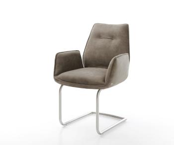 Jídelní židle Zoa-Flex taupe vintage konzolová podnož kulatá