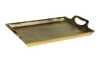 Zlatý kovový servírovací podnos s uchy Tray Raw XL - 40*27*5cm  GNDBRG40