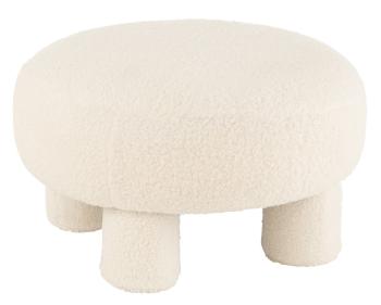 Bílá kulatá stolička Teddy Bouclé White - Ø 52*28 cm 38653