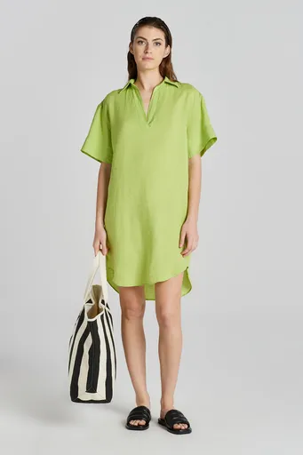 ŠATY GANT REL SS LINEN CAFTAN MATCHA GREEN
