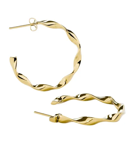 Furiosa Vlnité pozlacené náušnice Waves SE-WAVES-G