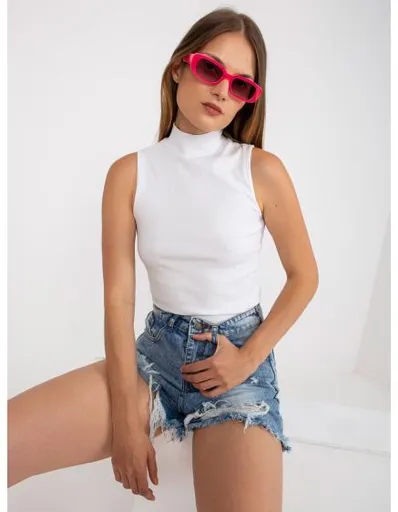 Dámský top bez rukávů pruhovaný RUE PARIS bílý