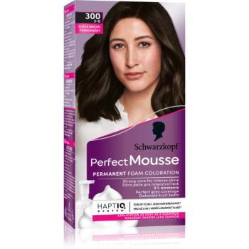 Schwarzkopf Perfect Mousse permanentní barva na vlasy odstín 300 Černohnědý 2x35 ml