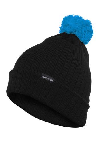 Urban Classics Contrast Bobble Beanie blk/tur - UNI