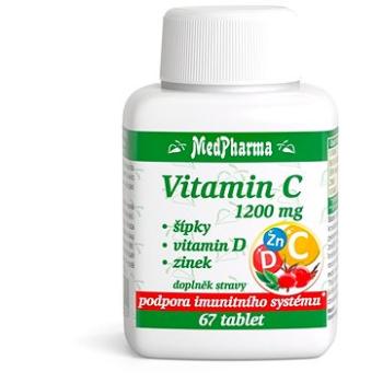 MedPharma  Vitamin C 1200 mg - šípky, vitamin D, zinek - 67 tbl. (8594045476125)