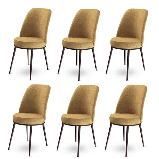 Sada jídelních židlí Dexa Cappuccino and Brown, 6 ks, 6 ks