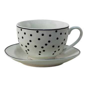 Porcelánový  šálek s podšálkem s černými puntíky Black Dot  - 238 ml SDKS