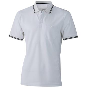 James & Nicholson Pánská sportovní polokošile JN702 - Bílá / černá | XL