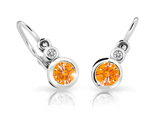 Cutie Jewellery Dětské náušnice z bílého zlata C1984-10-X-2 oranžová