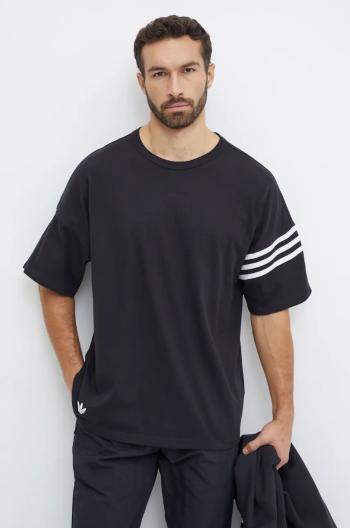 Bavlněné tričko adidas Originals Neuclassics Tee černá barva, s aplikací, IW0972