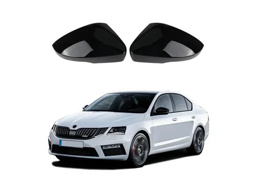 Kryty zrcátek Škoda Octavia MK3 2017 - 2019 černé lesklé