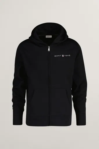 MIKINA GANT PRINTED GRAPHIC FULL ZIP HOODIE BLACK