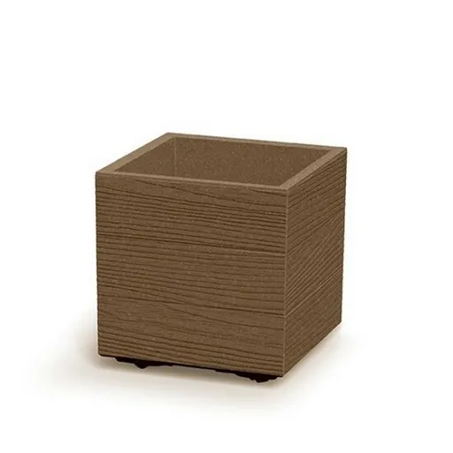 Květináč MADERA SQUARE ECO WOOD 28,8 cm, hnědá, S