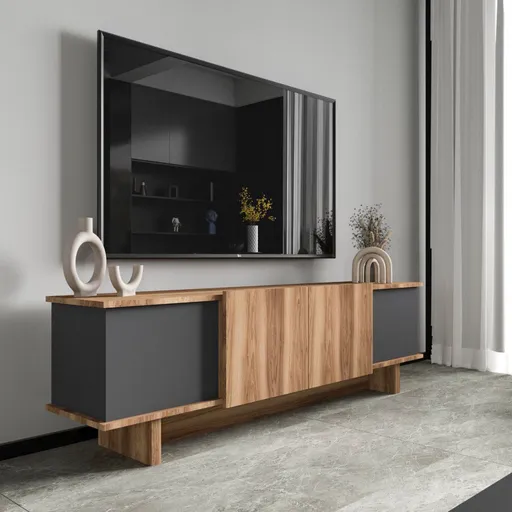 TV stolek Diana - Anthracite, Walnut