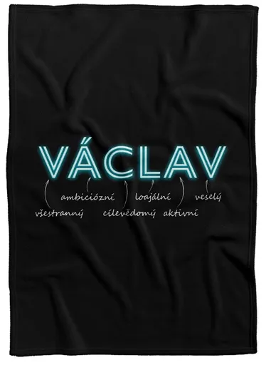 Deka Mužská jména – NEON (Jméno: Václav, Podšití beránkem: NE)